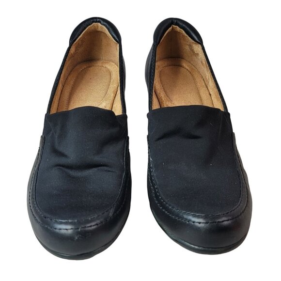 Naturalizer Quebec Loafer Shoes Black 9.5M Comfy Block Heel Leather Slip On - Picture 3 of 15